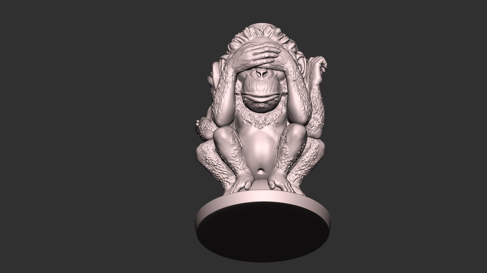 Three Wise Monkeys 3D model 3D print model_41