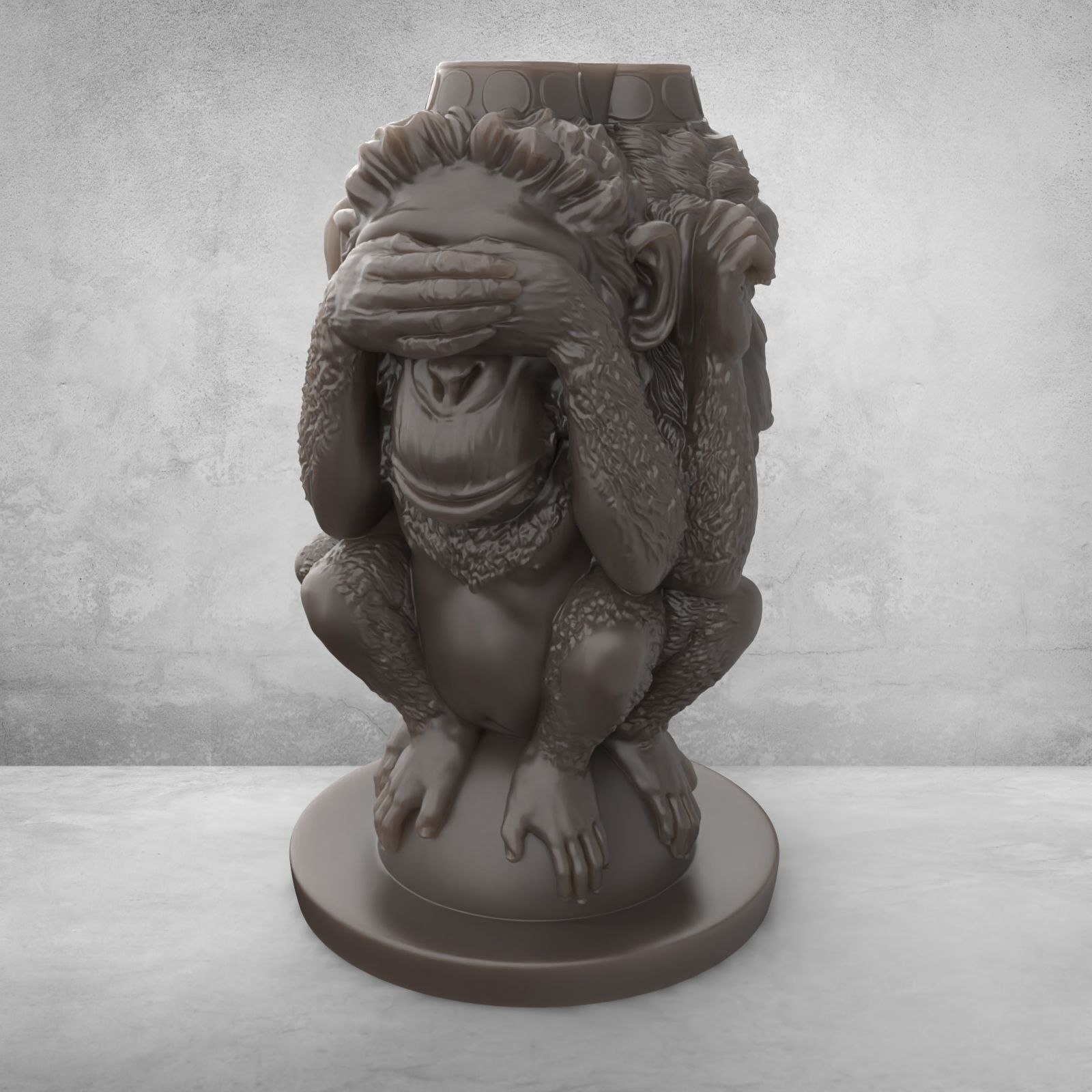 Three Wise Monkeys 3D model 3D print model_2