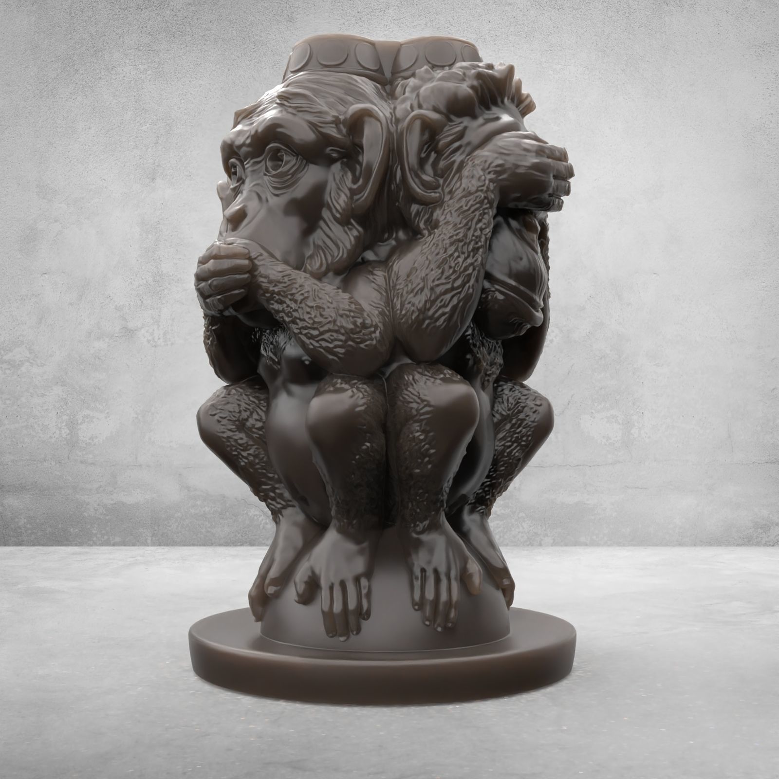 Three Wise Monkeys 3D model 3D print model_19