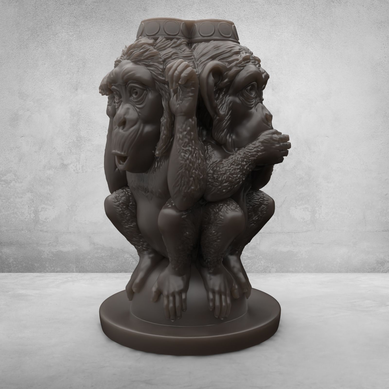 Three Wise Monkeys 3D model 3D print model_7