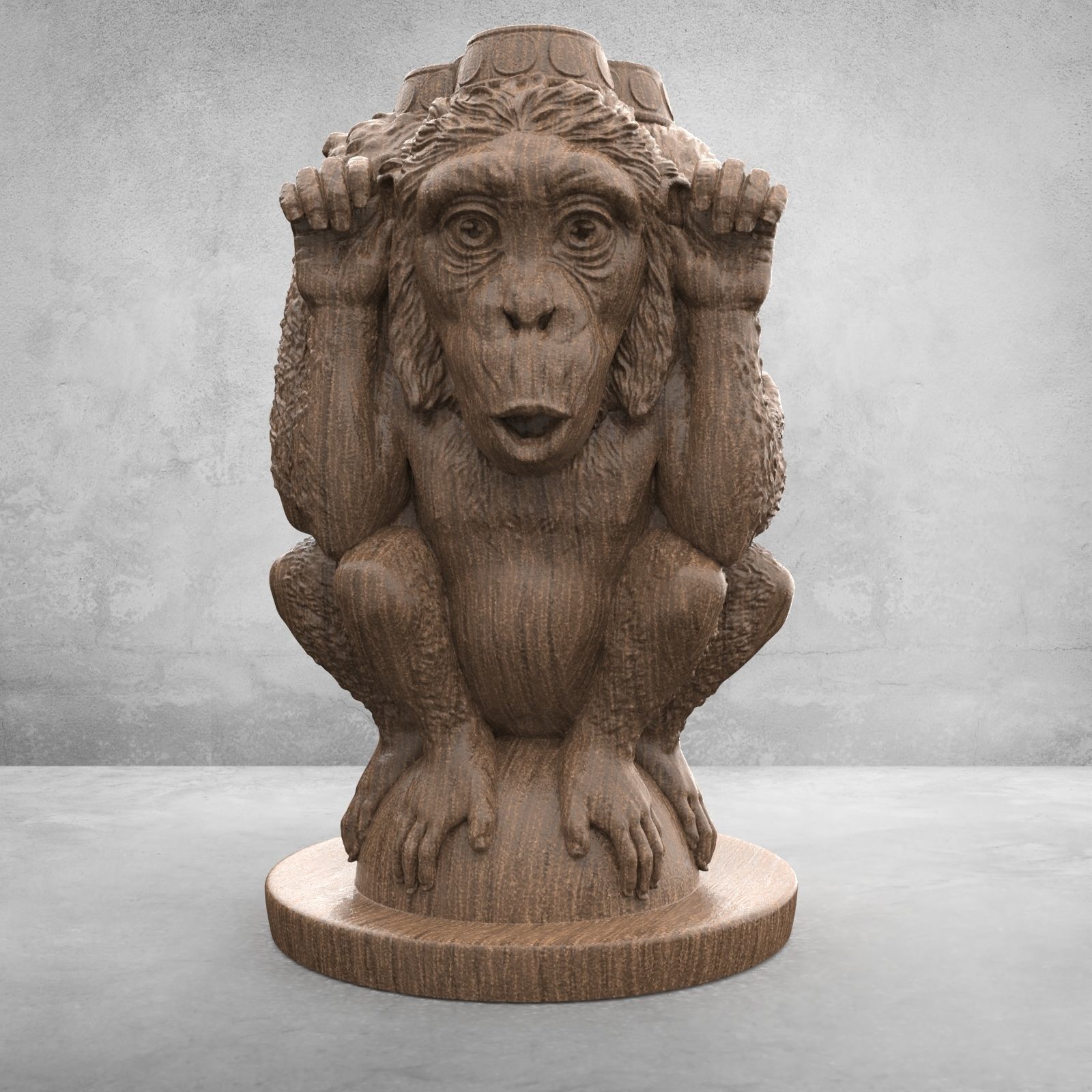 Three Wise Monkeys 3D model 3D print model_23