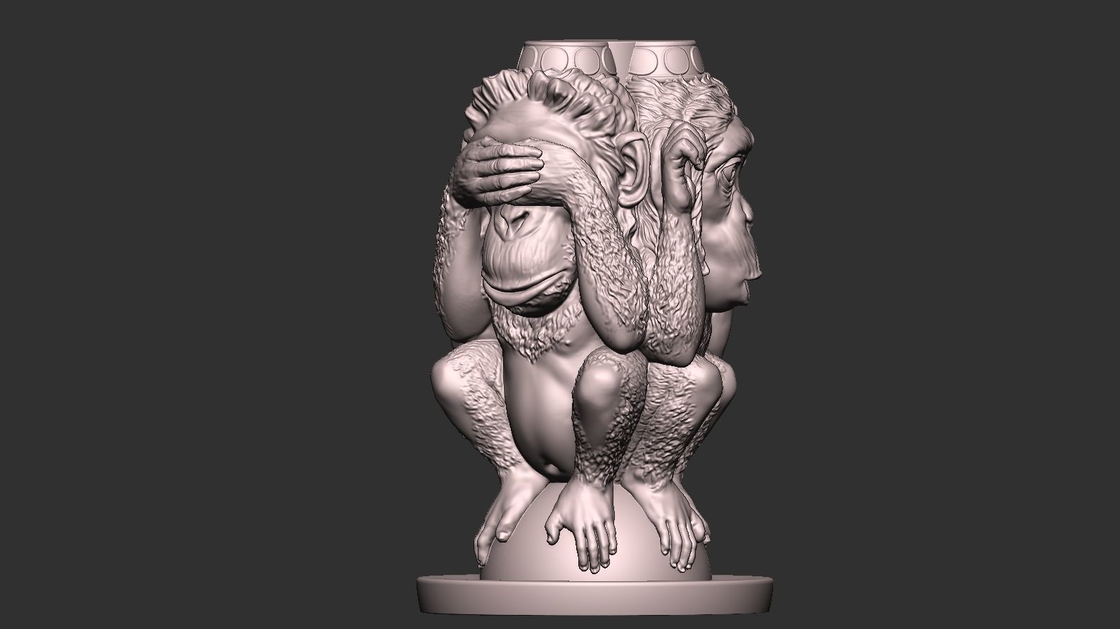 Three Wise Monkeys 3D model 3D print model_36