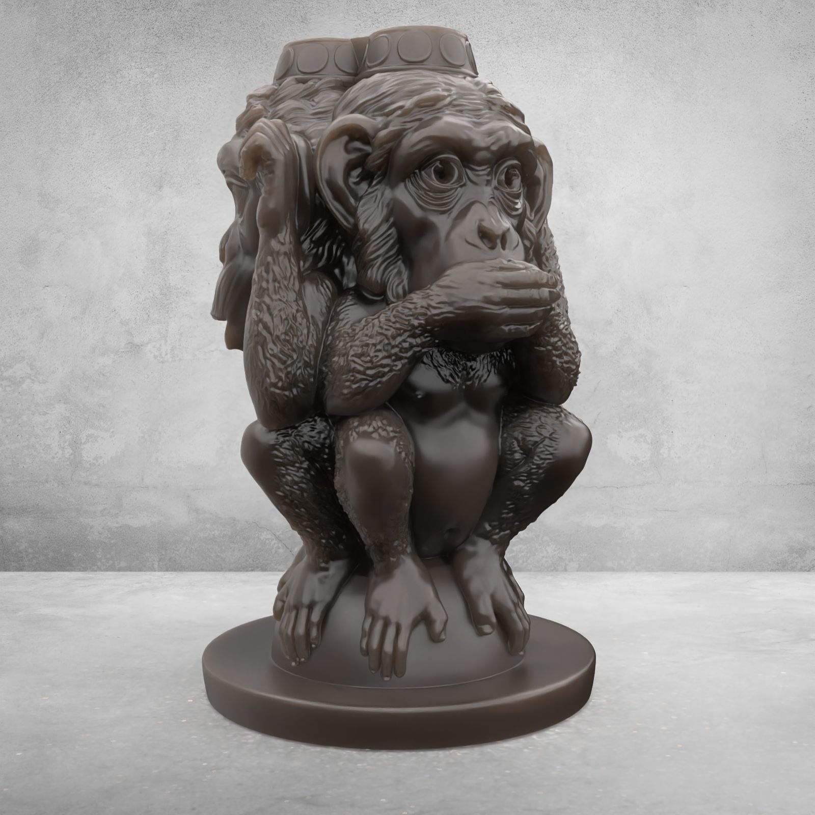 Three Wise Monkeys 3D model 3D print model_9