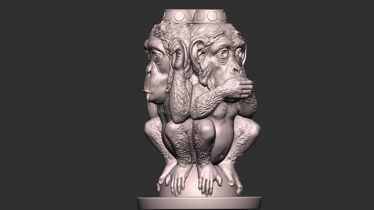 Three Wise Monkeys 3D model 3D print model_28
