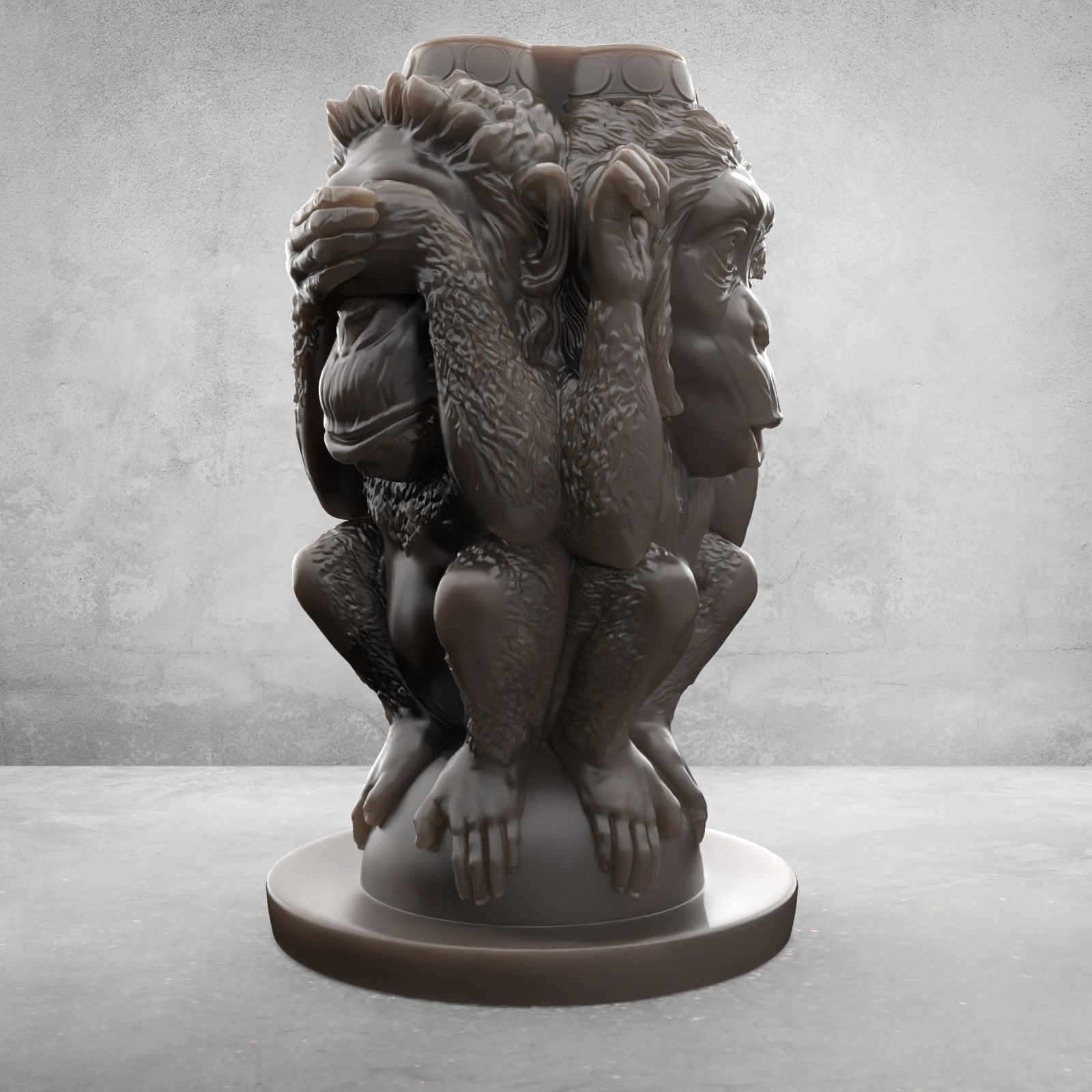 Three Wise Monkeys 3D model 3D print model_14