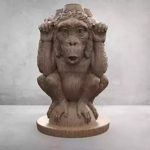 Three Wise Monkeys 3D model 3D print model