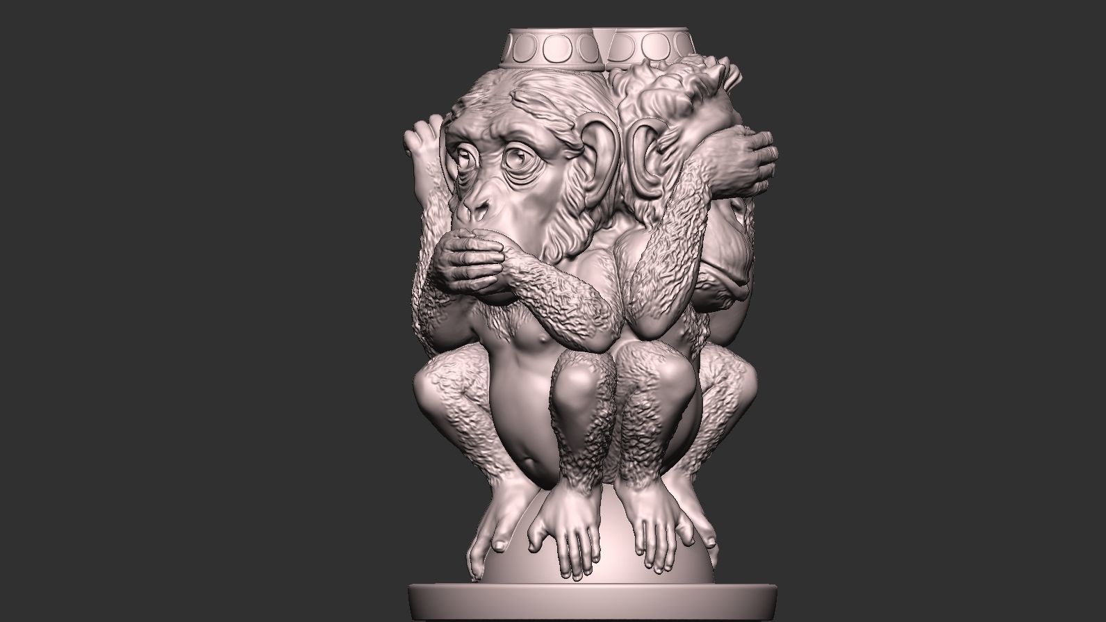 Three Wise Monkeys 3D model 3D print model_32