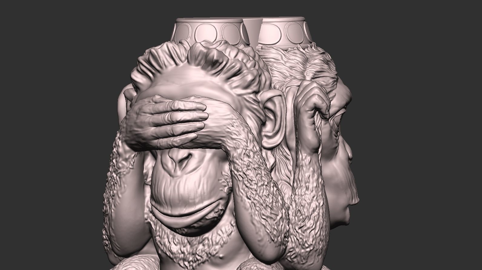Three Wise Monkeys 3D model 3D print model_44