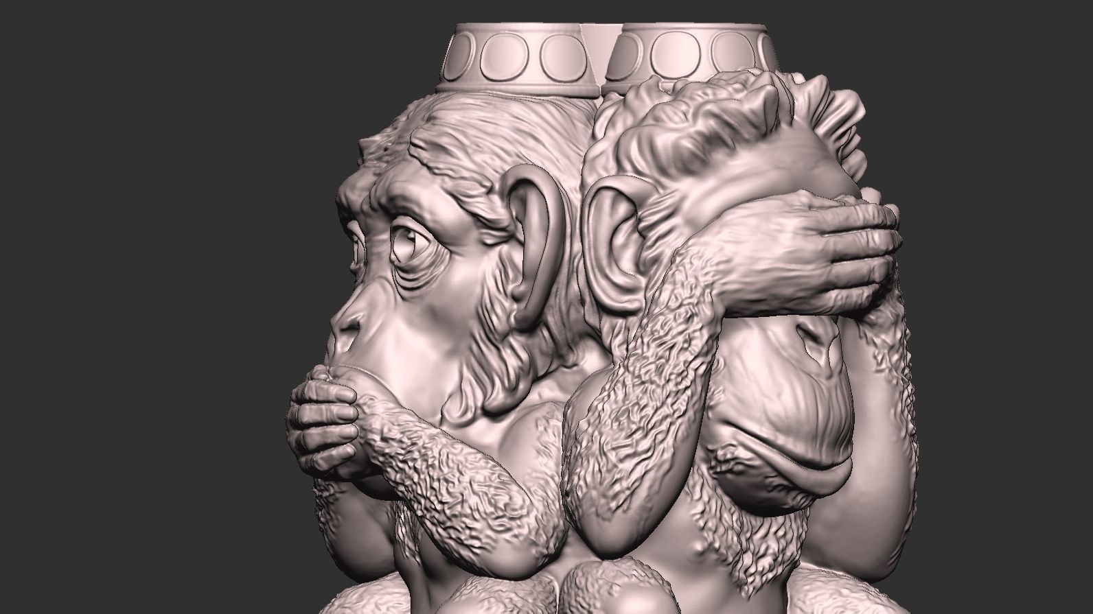 Three Wise Monkeys 3D model 3D print model_49