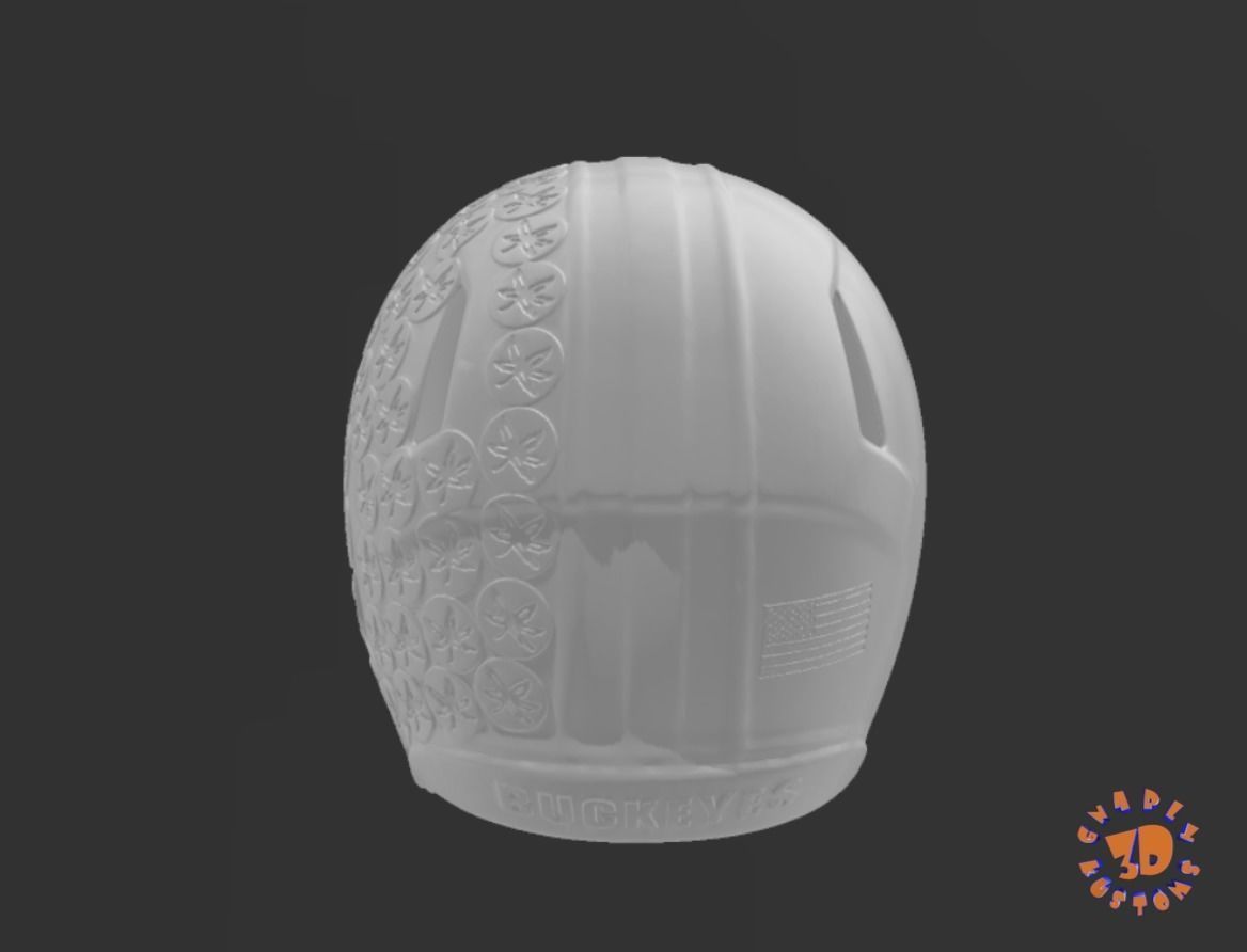 Ohio State Buckeyes Collage Team Football Helmet 3D print model_3