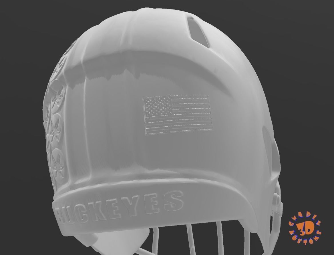 Ohio State Buckeyes Collage Team Football Helmet 3D print model_11