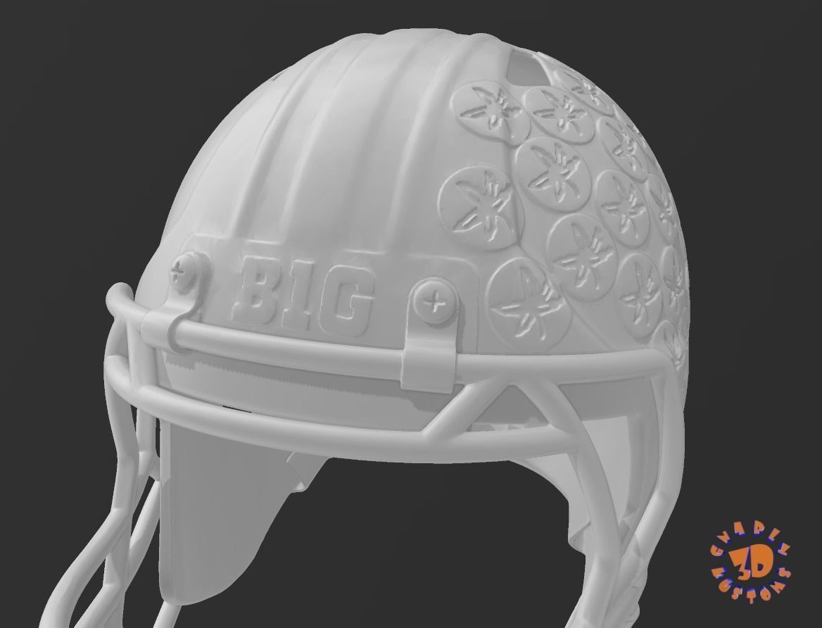 Ohio State Buckeyes Collage Team Football Helmet 3D print model_9