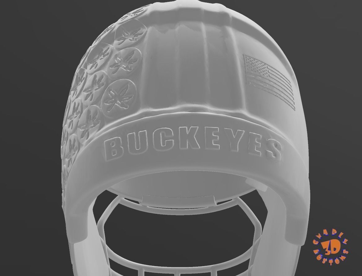 Ohio State Buckeyes Collage Team Football Helmet 3D print model_12