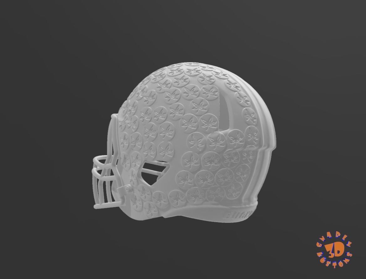 Ohio State Buckeyes Collage Team Football Helmet 3D print model_2