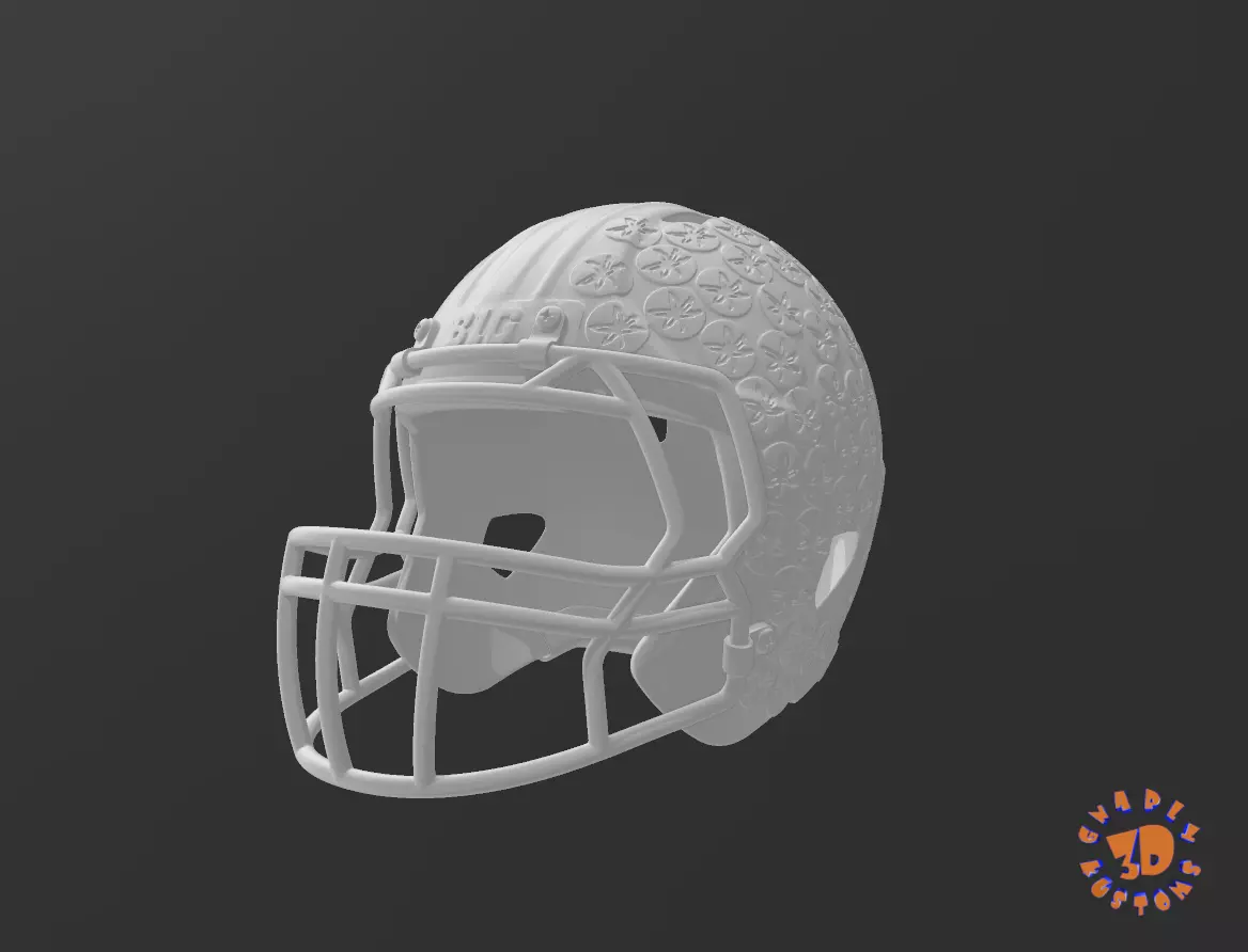 Ohio State Buckeyes Collage Team Football Helmet 3D print model_0