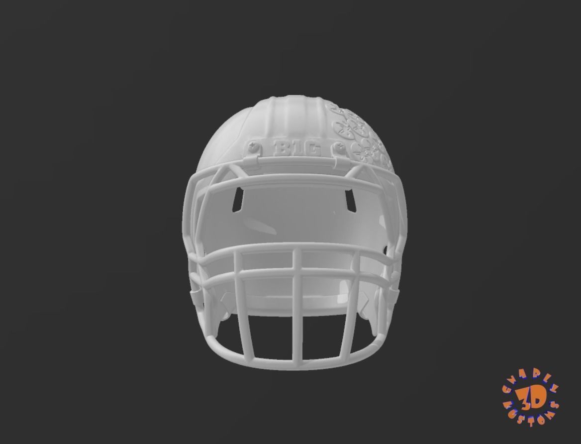 Ohio State Buckeyes Collage Team Football Helmet 3D print model_7