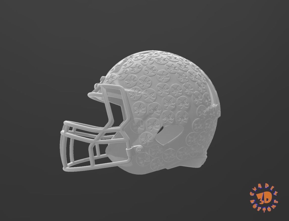 Ohio State Buckeyes Collage Team Football Helmet 3D print model_1