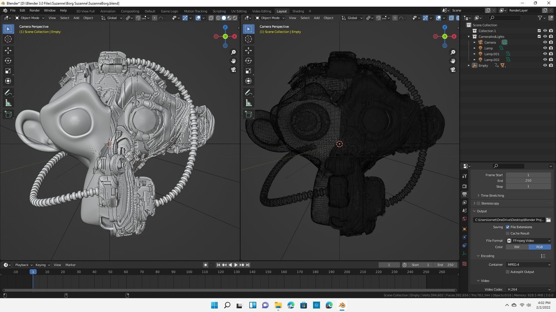 Blender Suzanne Star Trek Borg 3D model_4