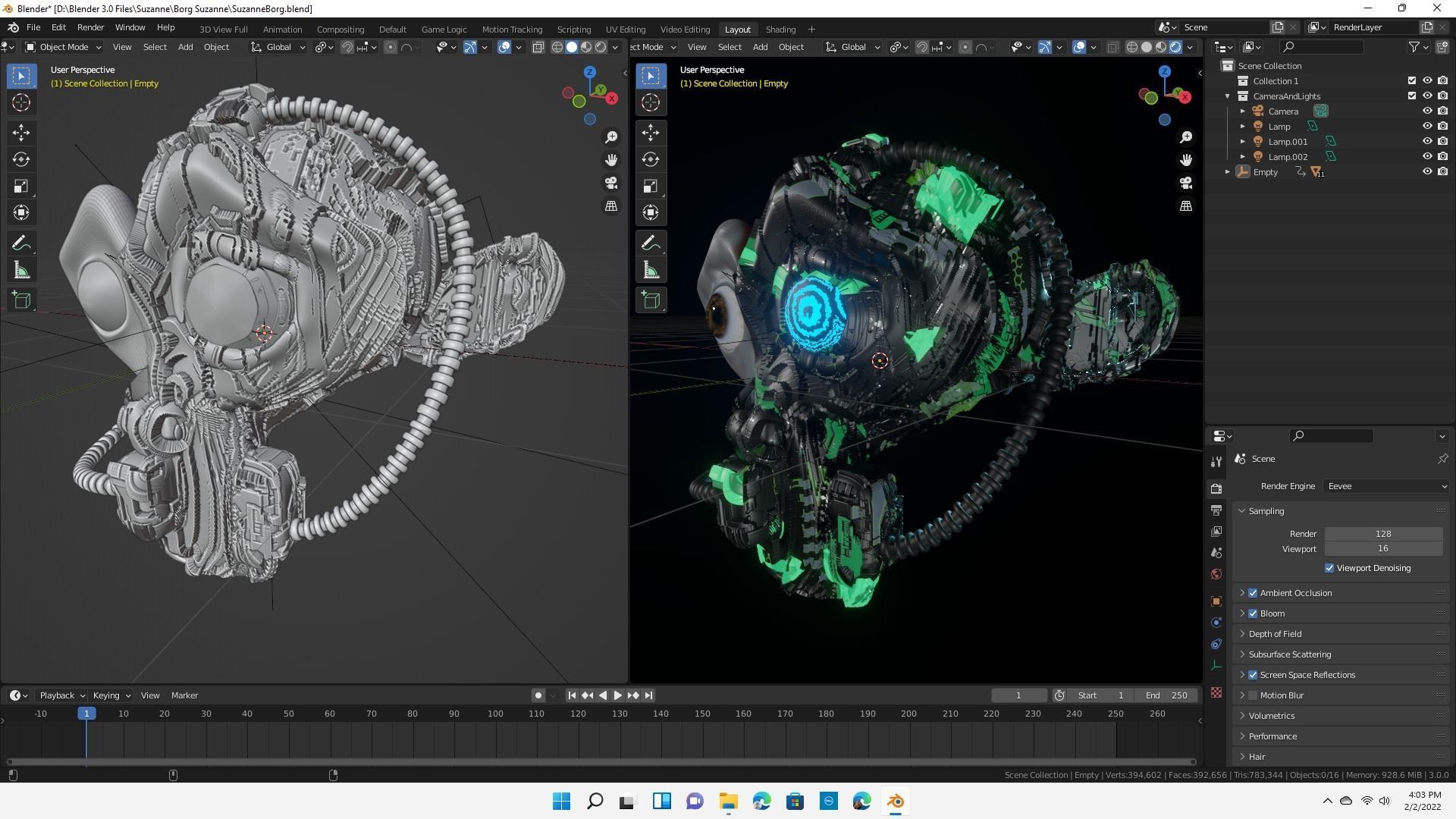 Blender Suzanne Star Trek Borg 3D model_3