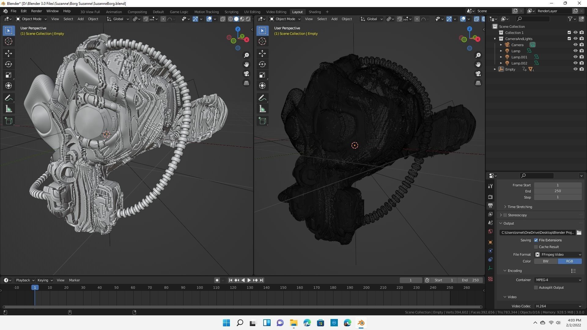 Blender Suzanne Star Trek Borg 3D model_2