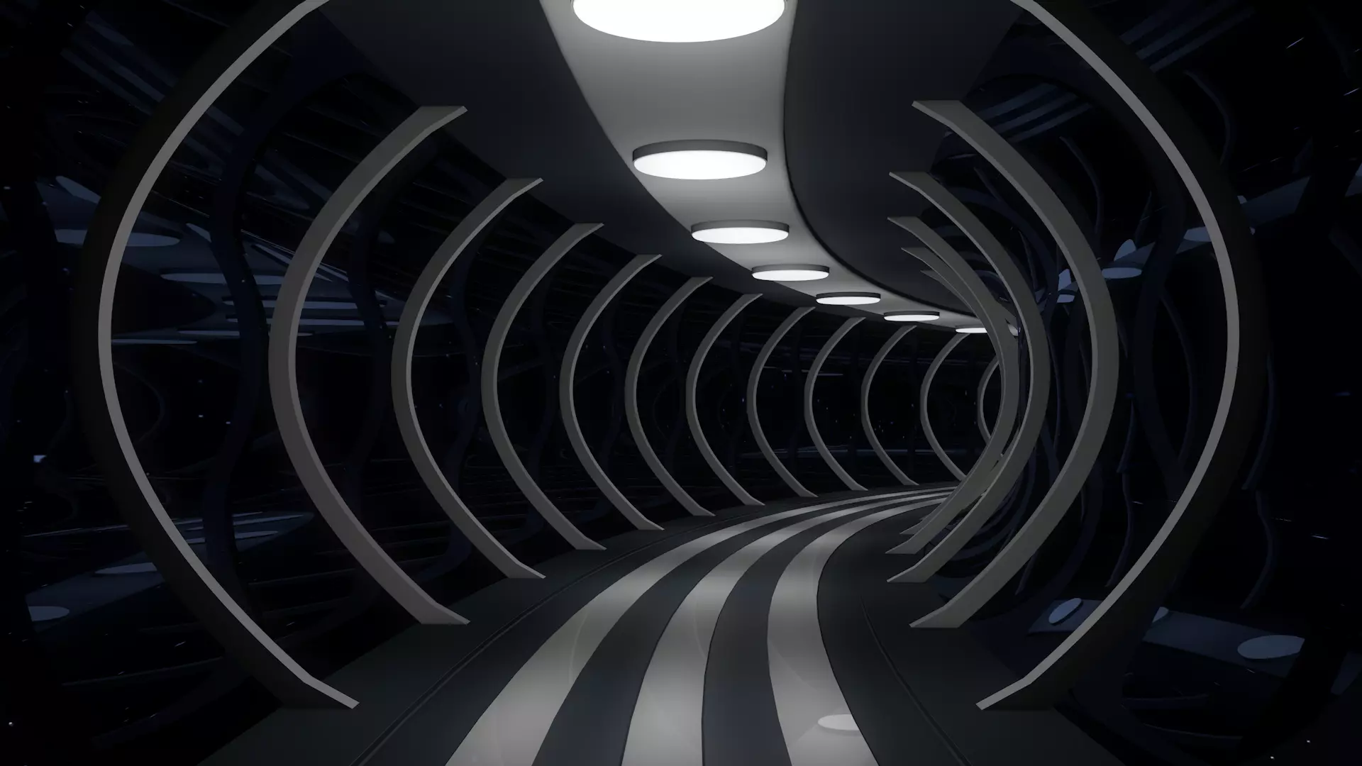 Sci Fi Tunnel 3D model_0