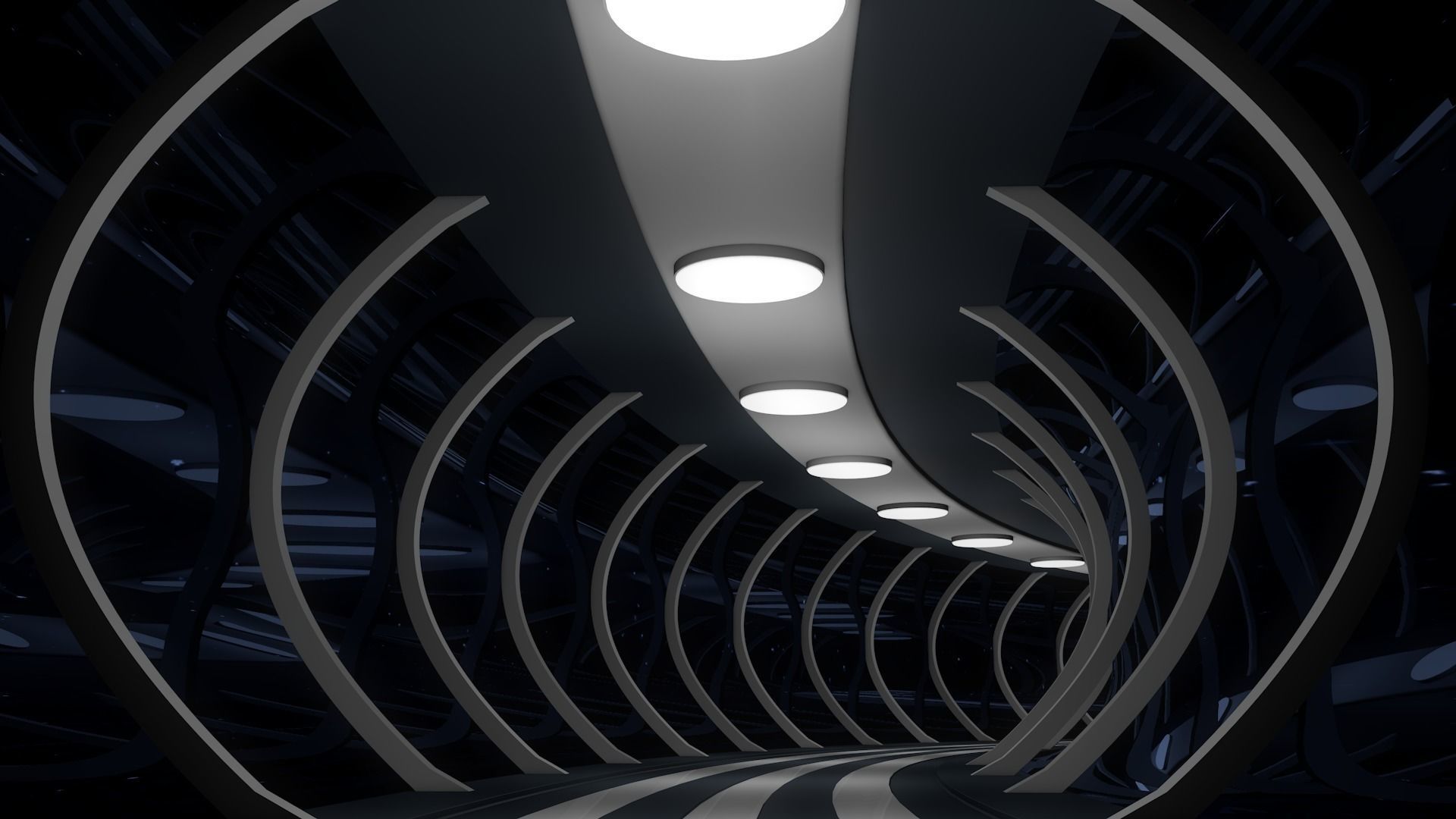 Sci Fi Tunnel 3D model_1