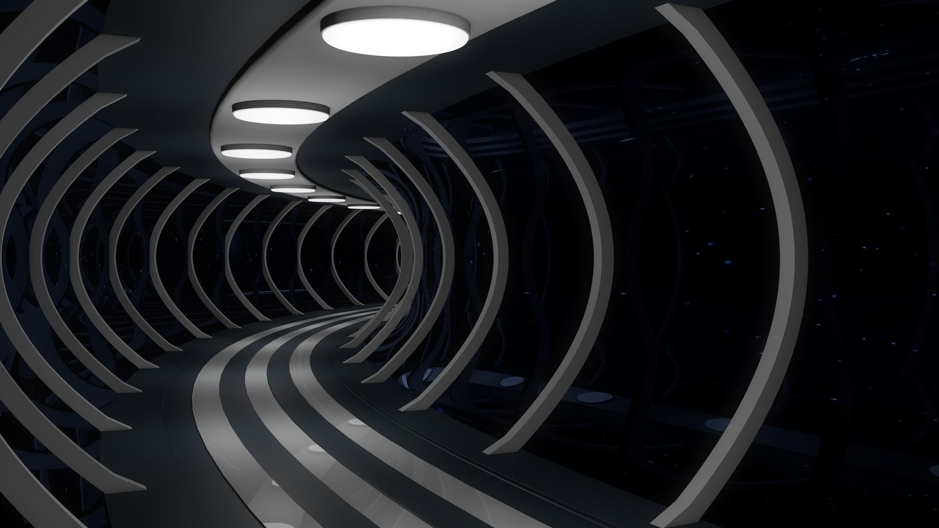 Sci Fi Tunnel 3D model_3