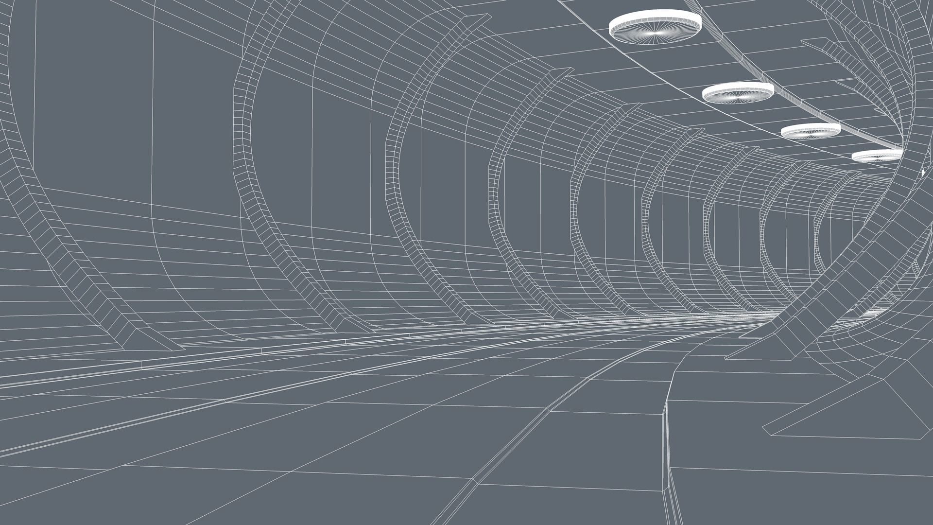 Sci Fi Tunnel 3D model_9