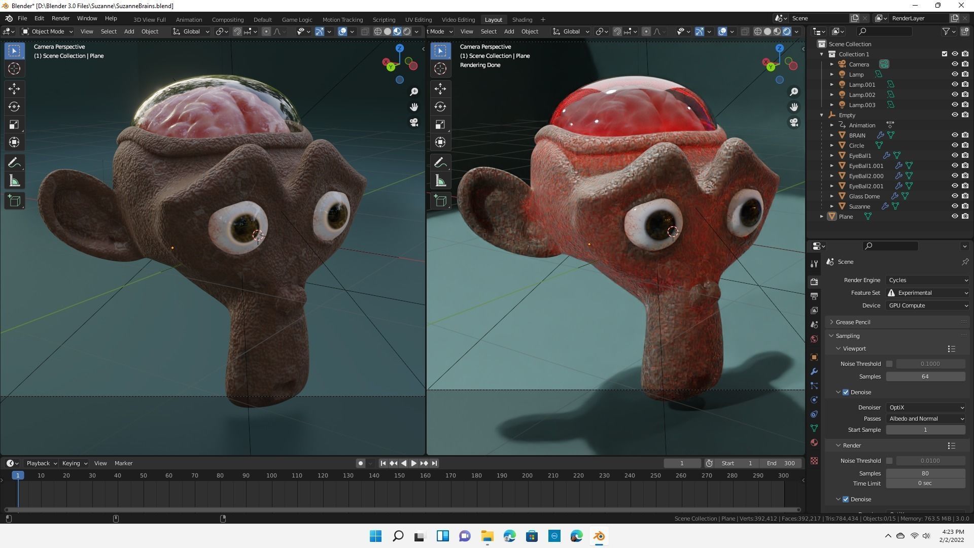Blender Suzanne Brain Lab Monkey 3D model_3