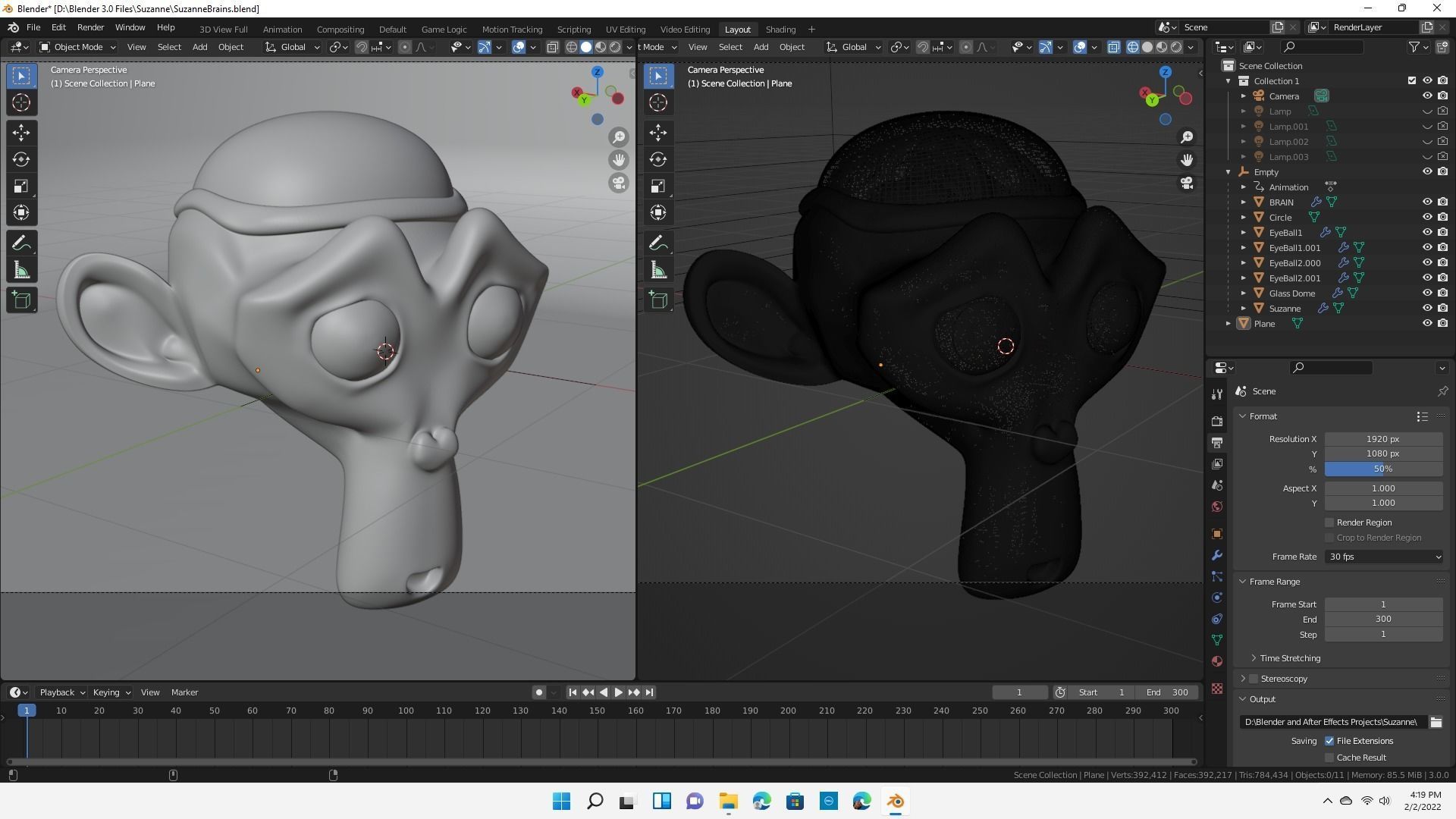 Blender Suzanne Brain Lab Monkey 3D model_1