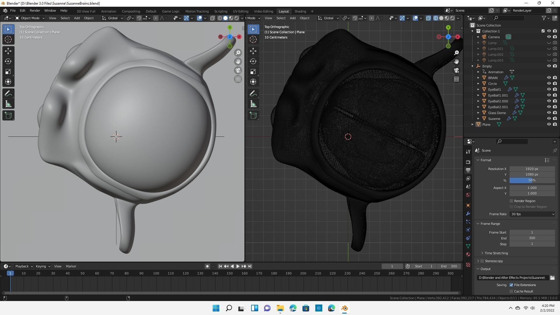 Blender Suzanne Brain Lab Monkey 3D model_2