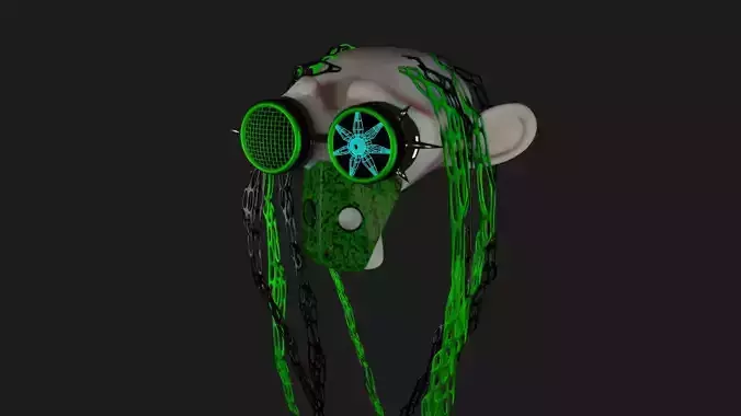 Blender Suzanne Cyber Punk Goth 3D model