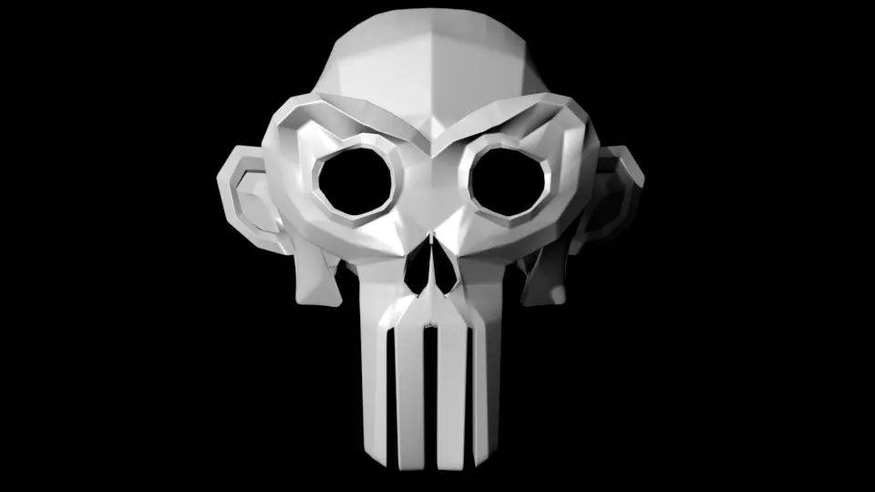 Blender Suzanne Punisher 3D model_0