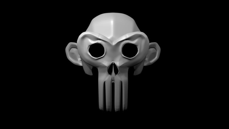 Blender Suzanne Punisher 3D model_1