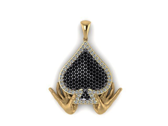 2 model  Ace of Spades pendant 3D print model_4