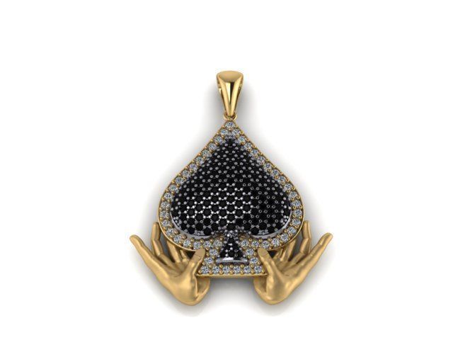2 model  Ace of Spades pendant 3D print model_14