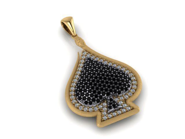 2 model  Ace of Spades pendant 3D print model_8