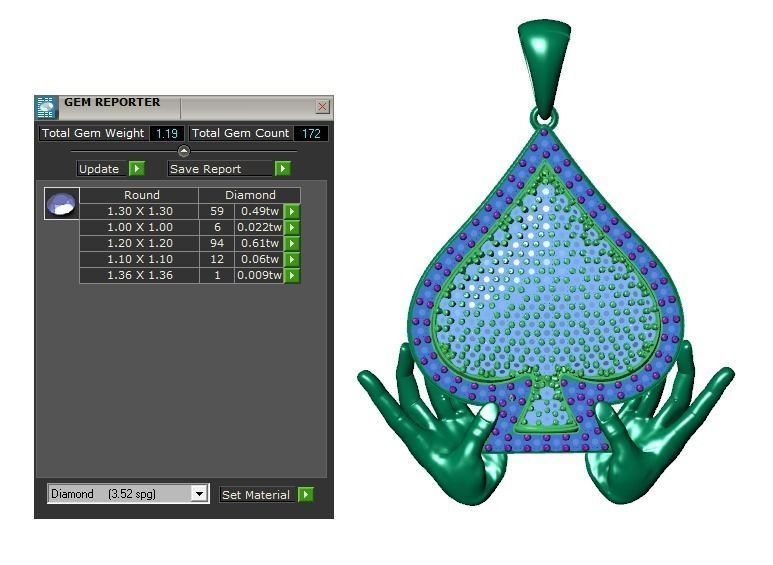 2 model  Ace of Spades pendant 3D print model_1