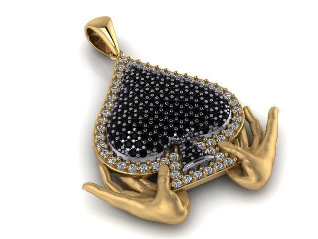 2 model  Ace of Spades pendant 3D print model_17