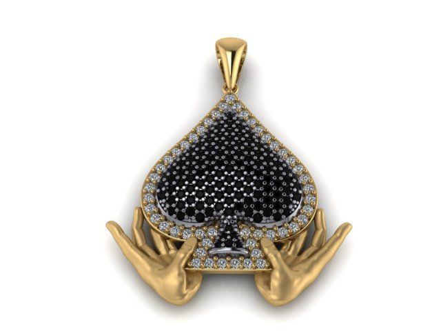 2 model  Ace of Spades pendant 3D print model_15