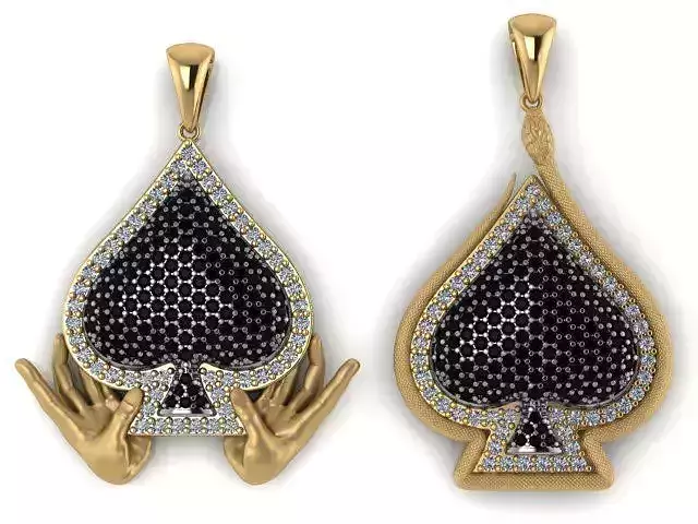 2 model  Ace of Spades pendant