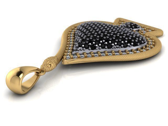 2 model  Ace of Spades pendant 3D print model_10