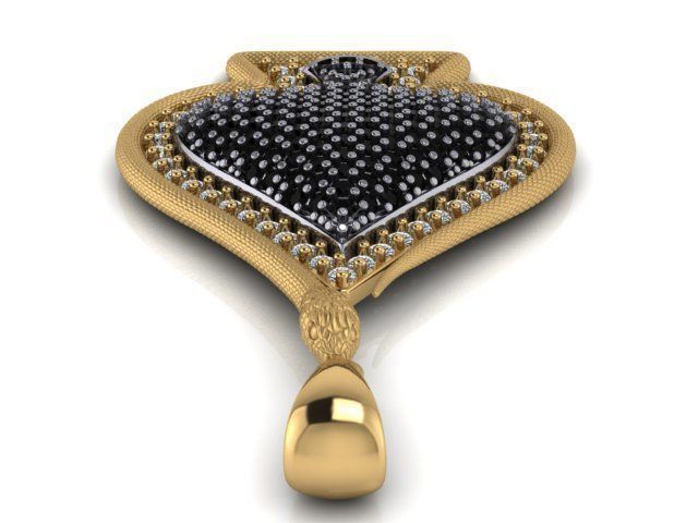 2 model  Ace of Spades pendant 3D print model_13