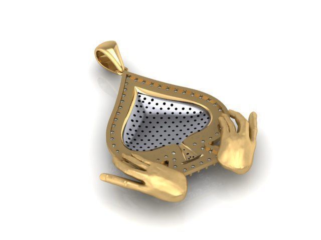 2 model  Ace of Spades pendant 3D print model_19