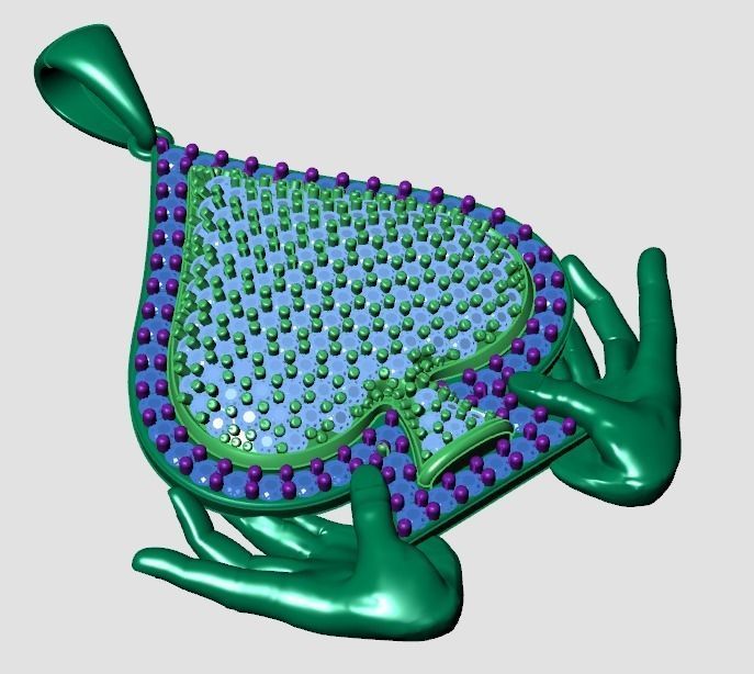 2 model  Ace of Spades pendant 3D print model_28