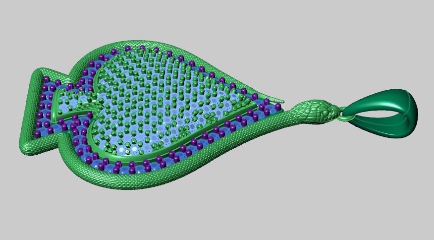 2 model  Ace of Spades pendant 3D print model_25