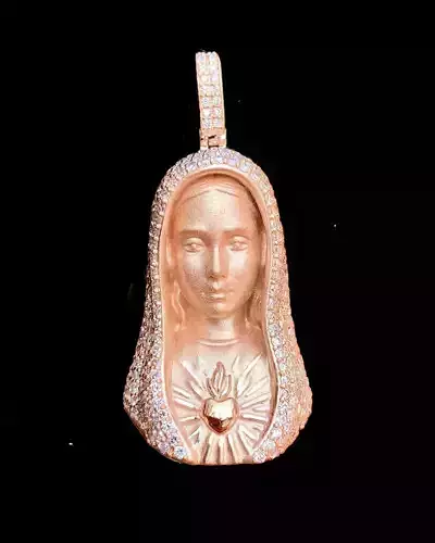 Virgin Our Lady of the Sacred Heart pendant  3D print model