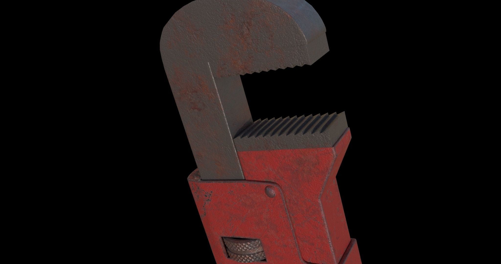 Pipe wrench Low-poly 3D model_2