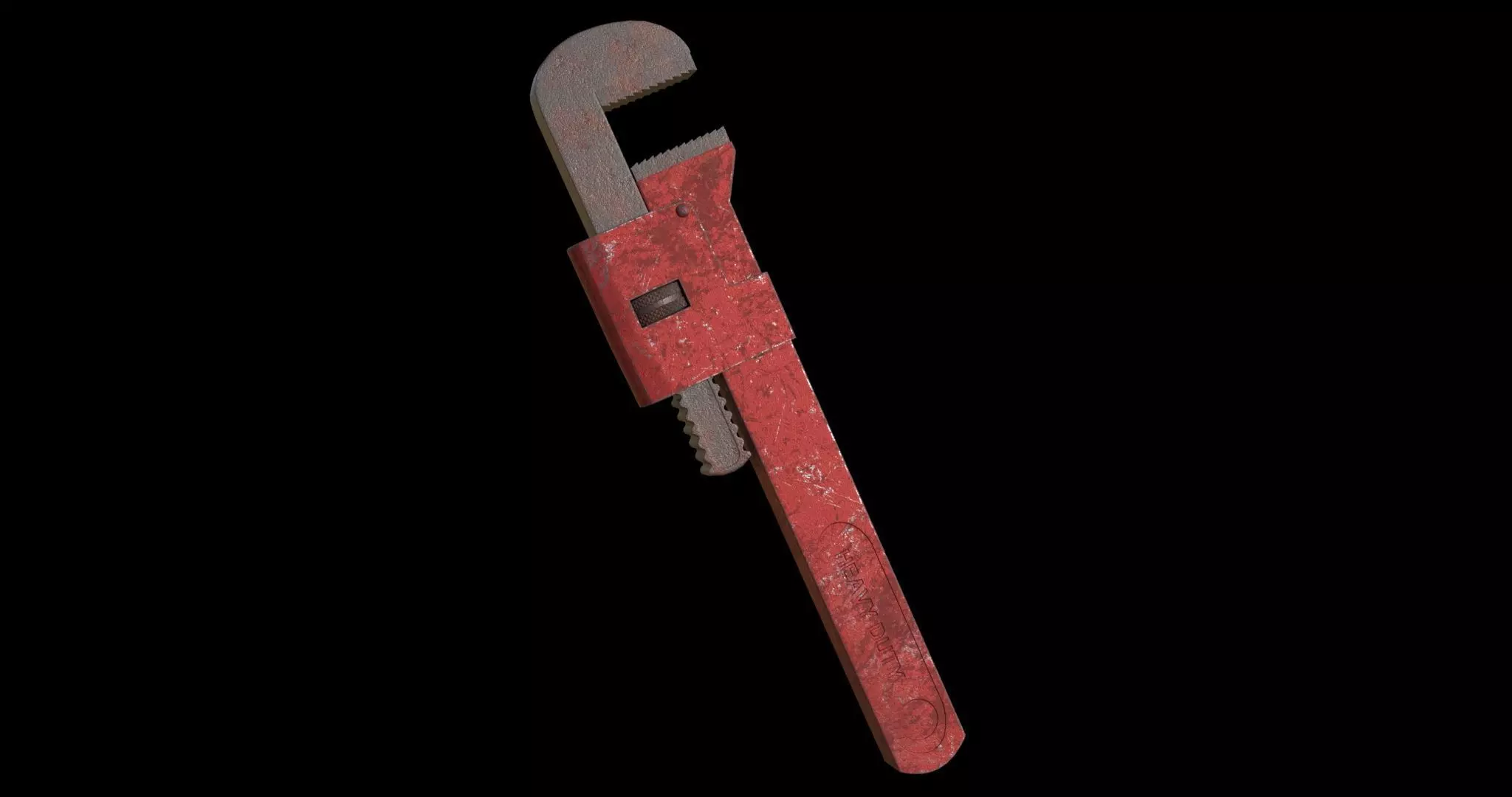 Pipe wrench Low-poly 3D model_0