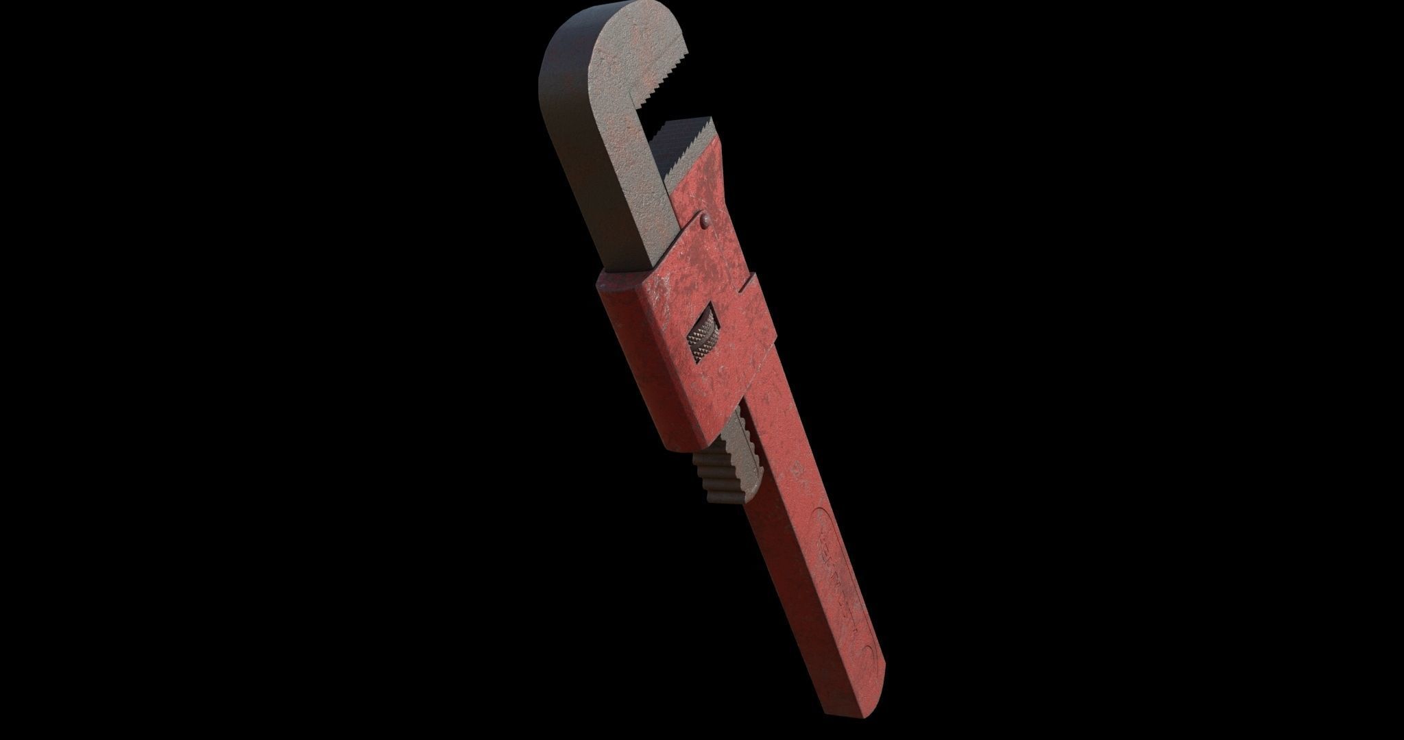 Pipe wrench Low-poly 3D model_3